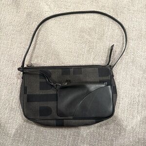 Bally Black and Gray Shoulder Bag with Pouch